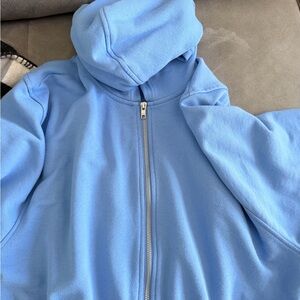 ALO Yoga Light Blue Full‑Zip Hooded Jacket